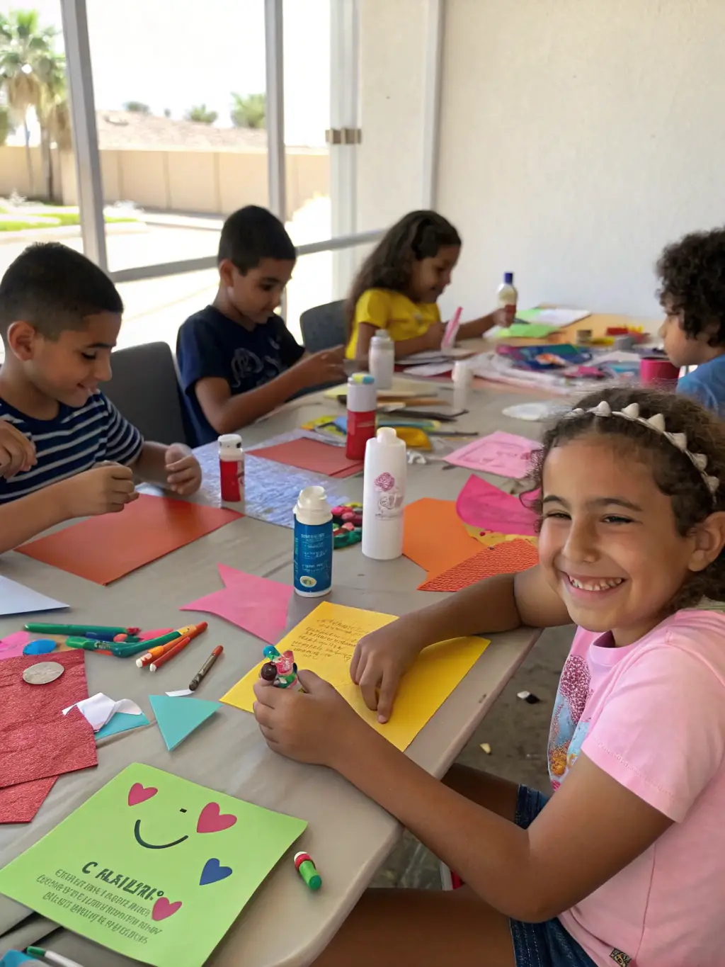 A photo of children participating in an arts workshop organized by ARBRAZIK, demonstrating the organization's commitment to arts education.